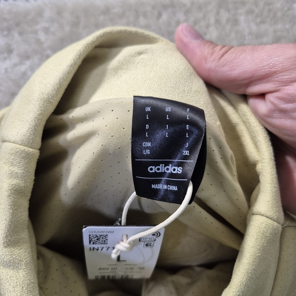 Adidas Basketball Sueded Sweatshirt 1/4 Zip Yellow Oversized Baggy Warmup 90s - Picture 5 of 10